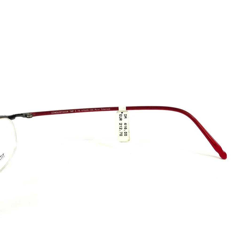 Conquistador Eyeglasses Frames TNP 3 70 Burgundy Red Silver Titanium 47-20-140